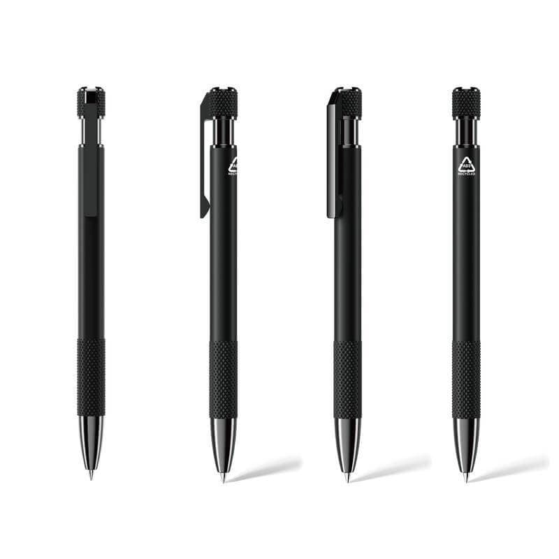 PILA - Recycled Aluminium Ballpoint Pen - Black detail 7
