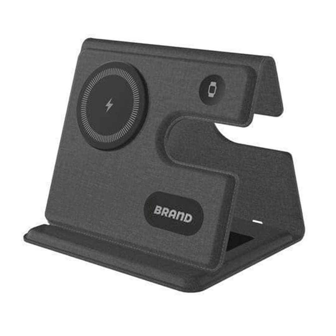 PLANA - CHANGE ZERO Recycled 3-in-1 Wireless Charger Station - Black detail 2
