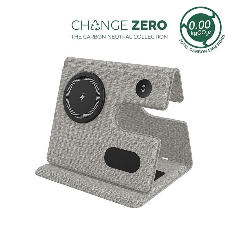 PLANA - CHANGE ZERO Recycled 3-in-1 Wireless Charger Station - Black detail 5