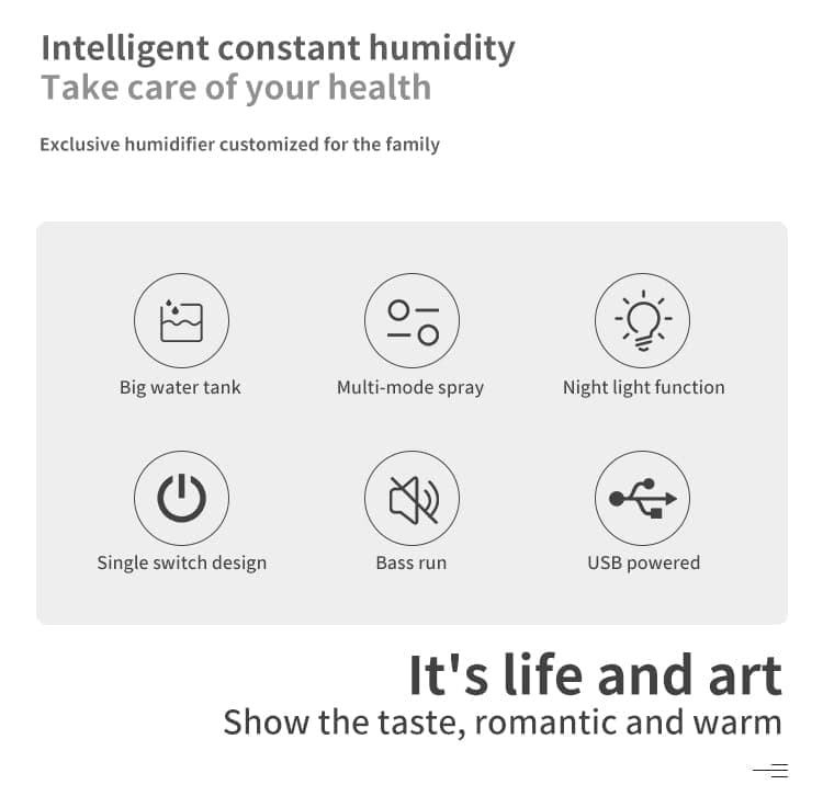 Portable Humidifier X with Light - Black detail 6