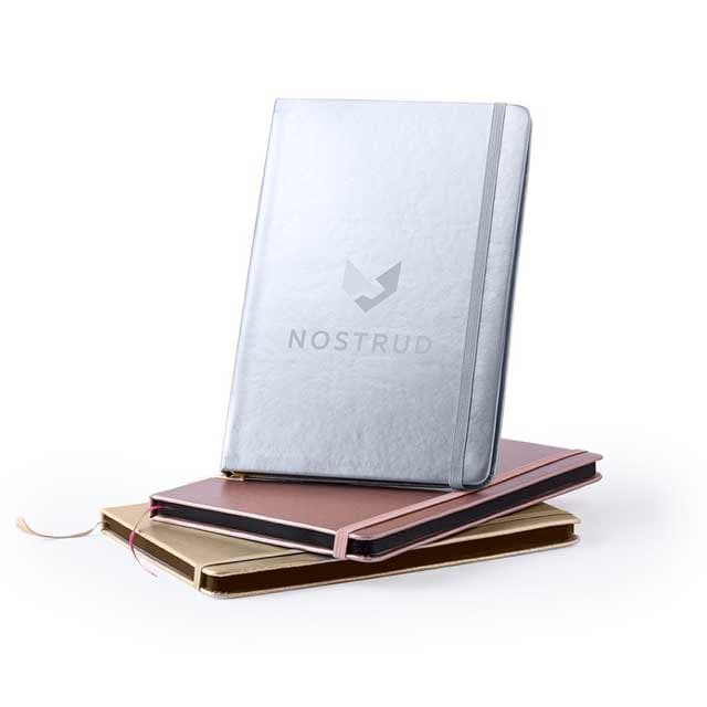 PU A5 Notepad In Metallic Silver Color detail 2