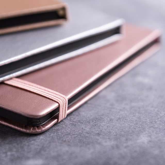 PU A5 Notepad In Metallic Silver Color detail 4