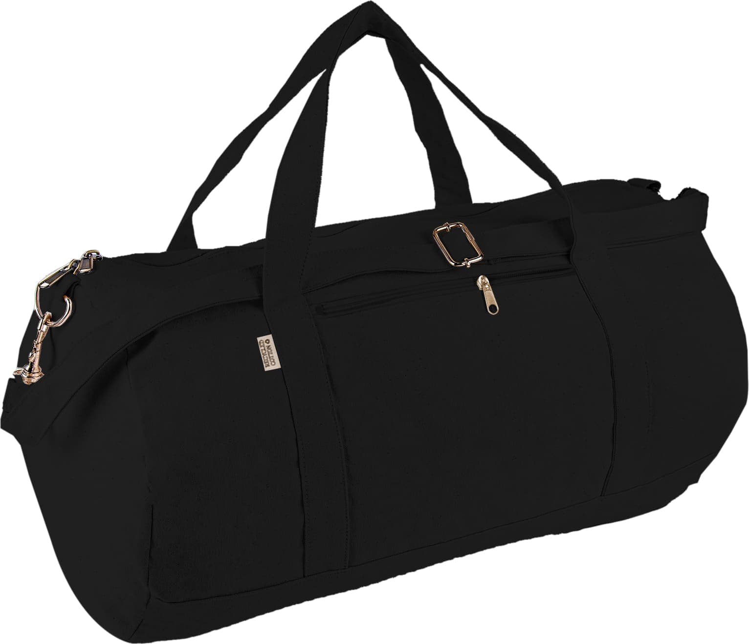 PUEBLA - GRS-certified Recycled Cotton Duffel / Gym Bag - Black detail 2