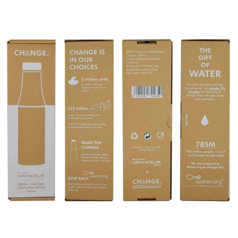 R-BREDA - CHANGE Collection Recycled Insulated Water Bottle - Aqua Green detail 7