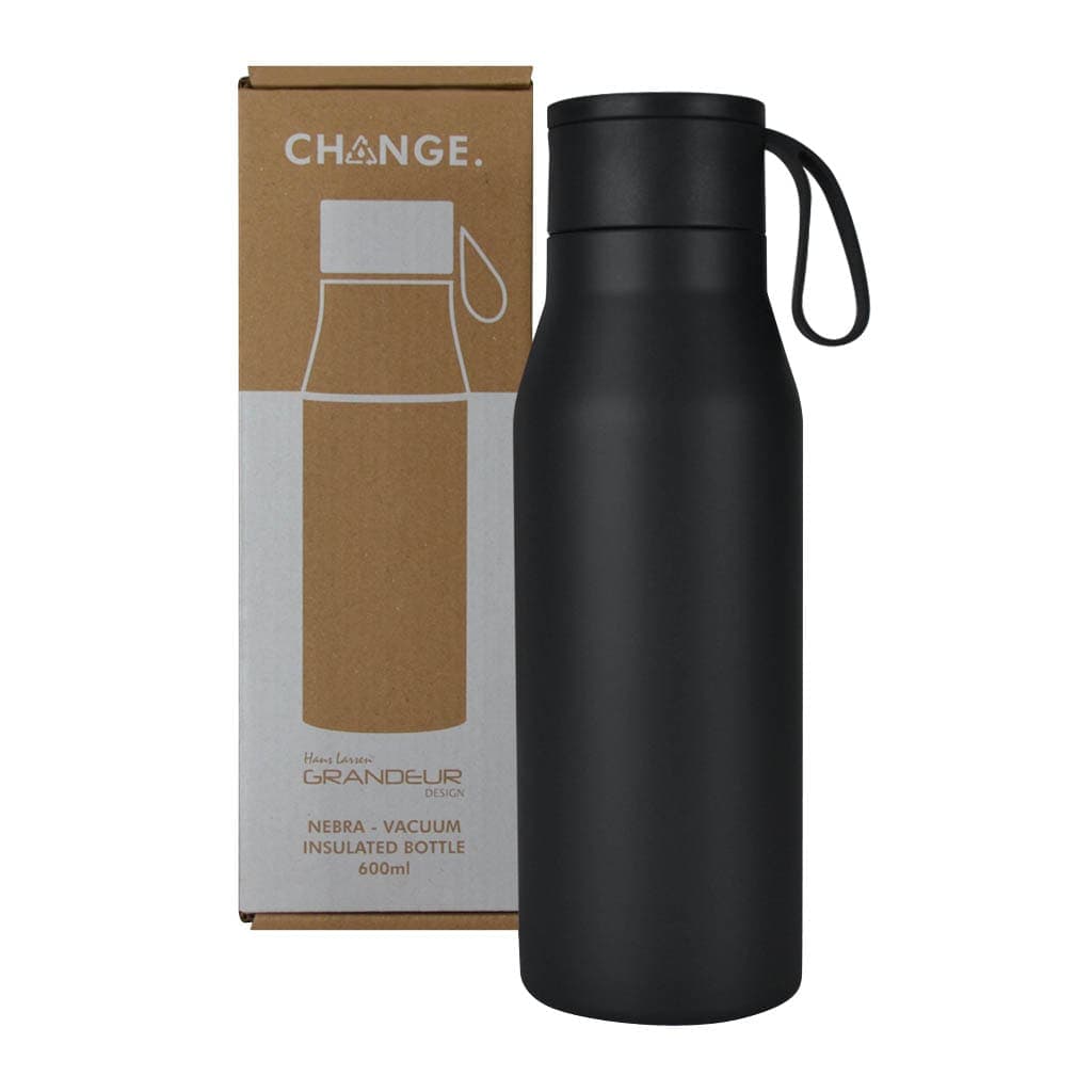 R-NEBRA - CHANGE Collection Recycled Stainless Steel Vacuum Bottle - Black detail 3