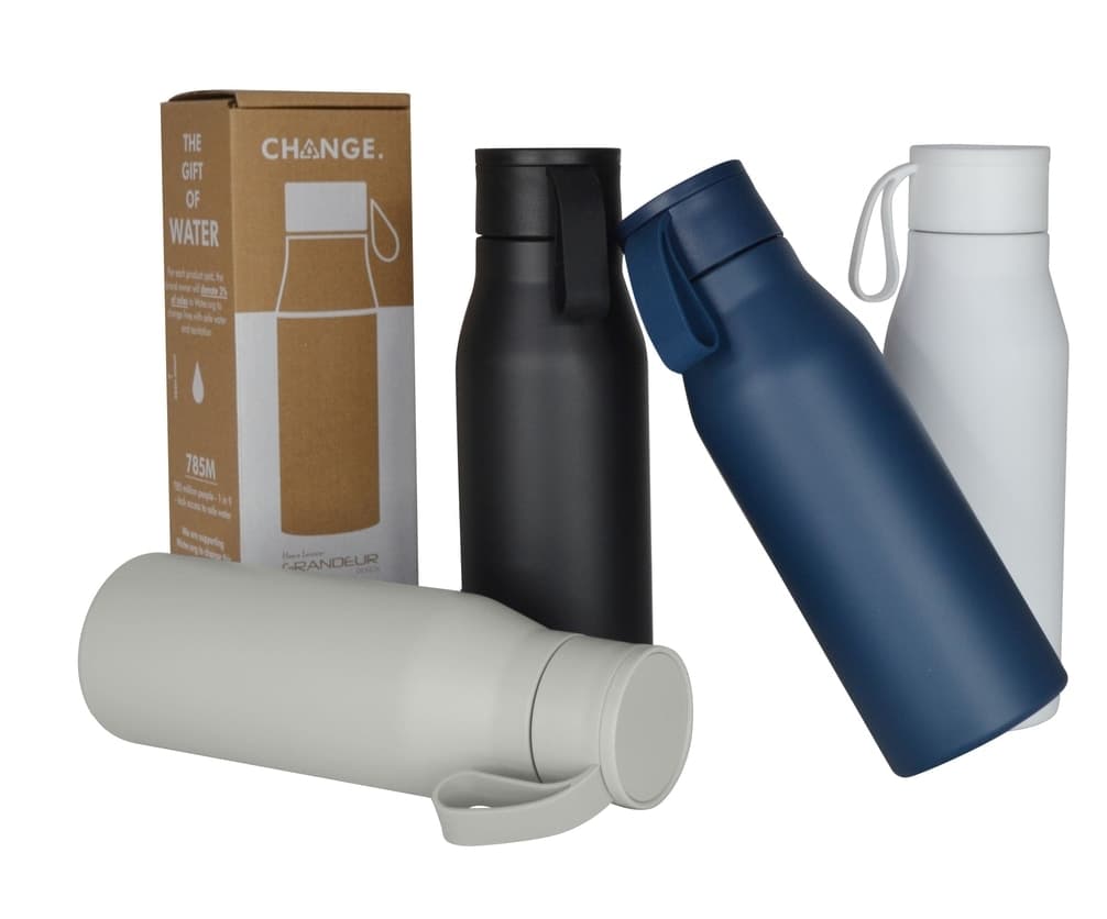 R-NEBRA - CHANGE Collection Recycled Stainless Steel Vacuum Bottle - Black detail 7