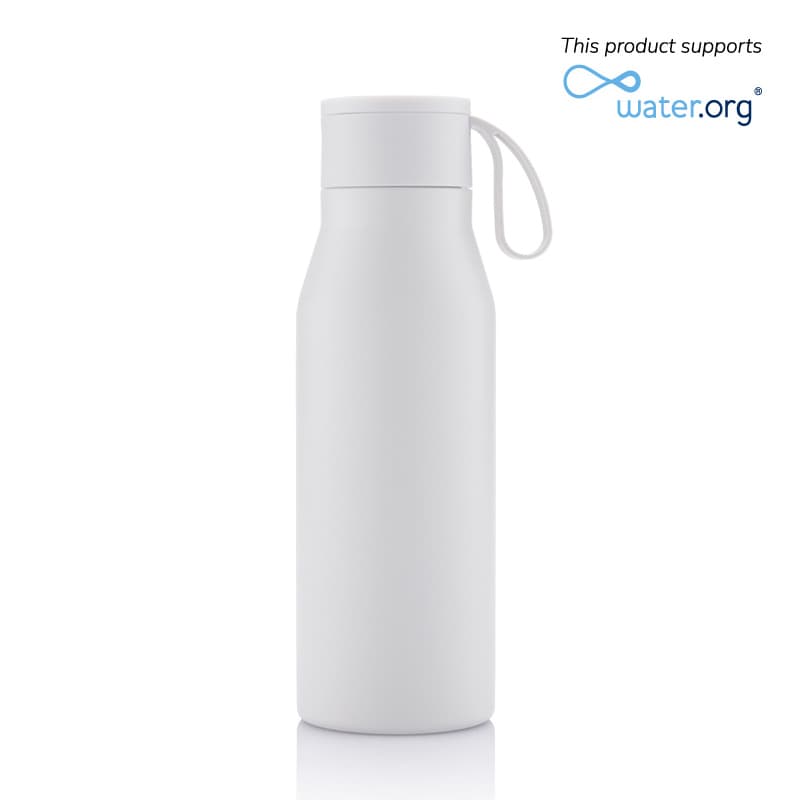 R-NEBRA - CHANGE Collection Recycled Stainless Steel Vacuum Bottle - White corporate gift
