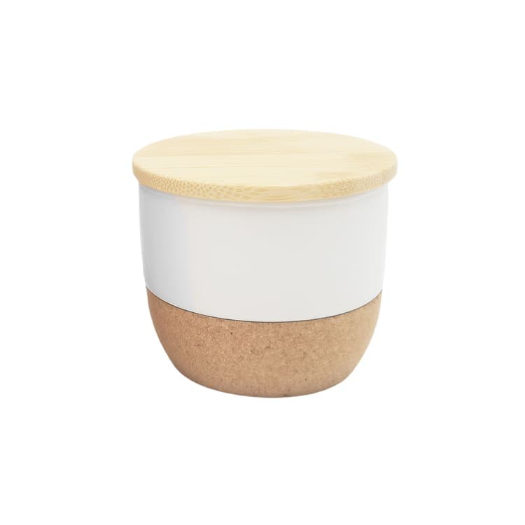 RAAHA - Arabic Oudh Scented Candle in Ceramic Holder with Bamboo Lid - Black detail 6