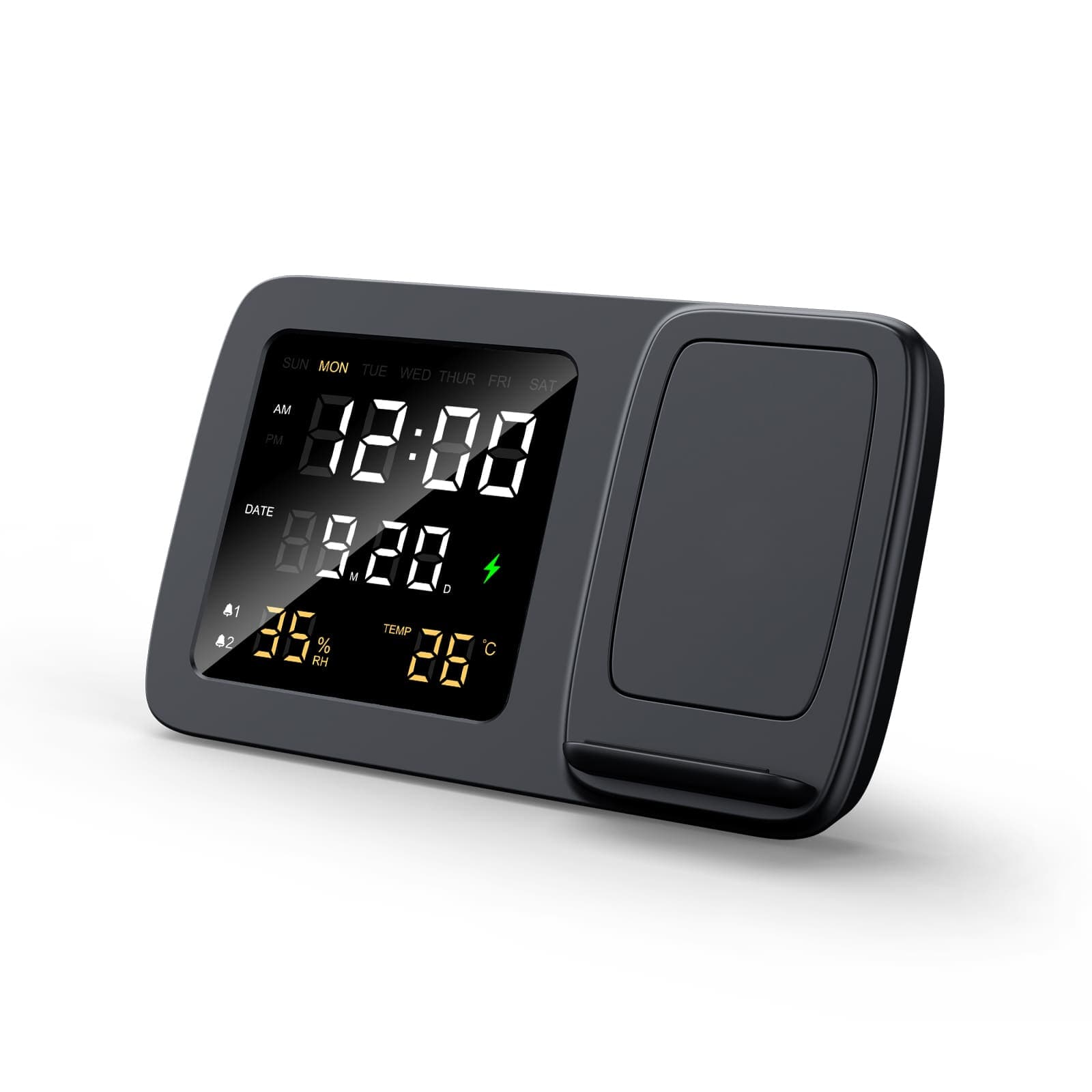 RISE - Giftology Digital Alarm Clock Wireless Charger - White detail 7
