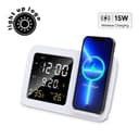 RISE - Giftology Digital Alarm Clock Wireless Charger White