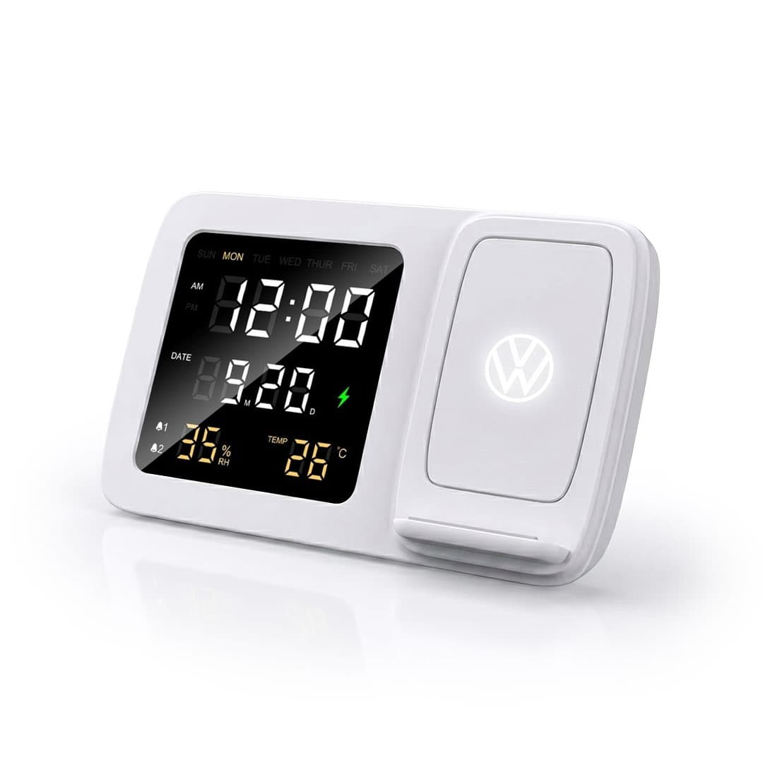 RISE - Giftology Digital Alarm Clock Wireless Charger - White detail 2