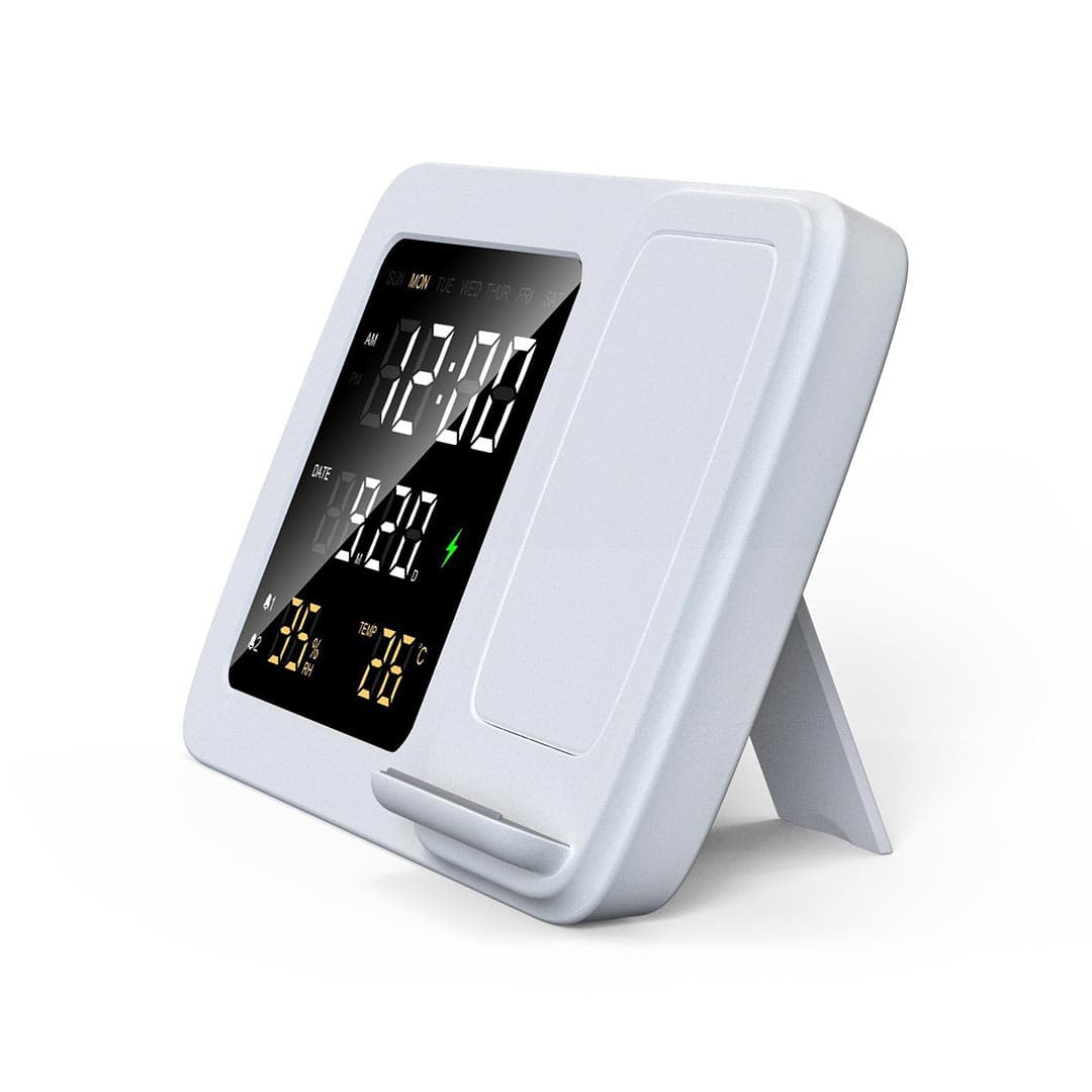 RISE - Giftology Digital Alarm Clock Wireless Charger - White detail 5