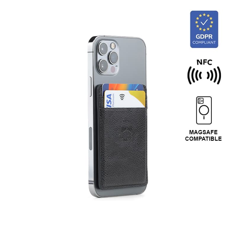 ROMA - Santhome® 2-in-1 Mag Cardholder and Inbuilt NFC Digital Business Card - Black corporate gift