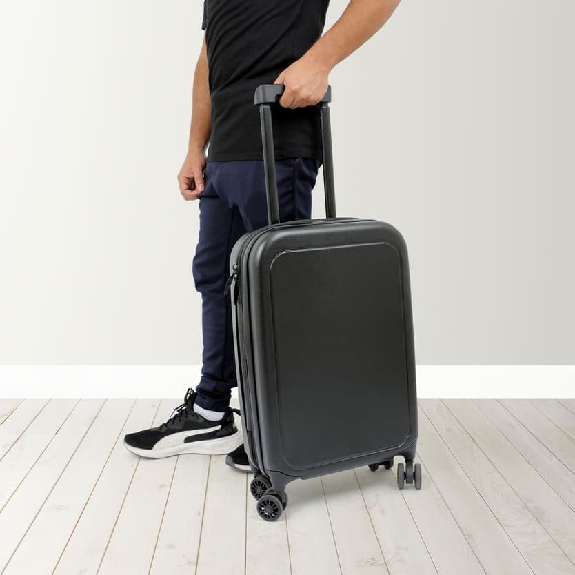 ROSTOCK - SANTHOME Foldable Cabin Trolley Bag - Black Matt Finish detail 6