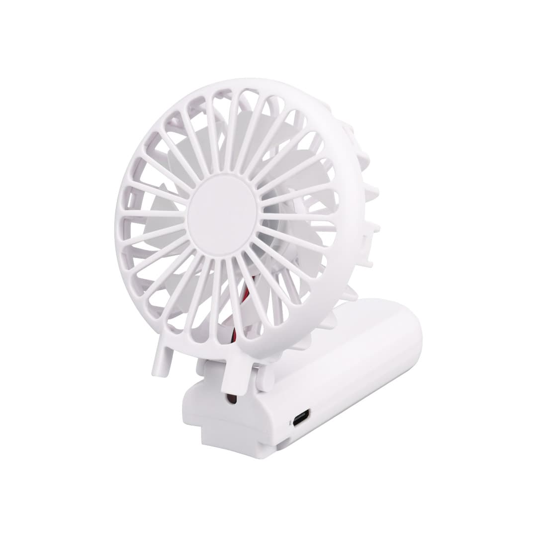 ROTO - Rechargeable Handheld Fan with Foldable Desk Stand - White detail 2