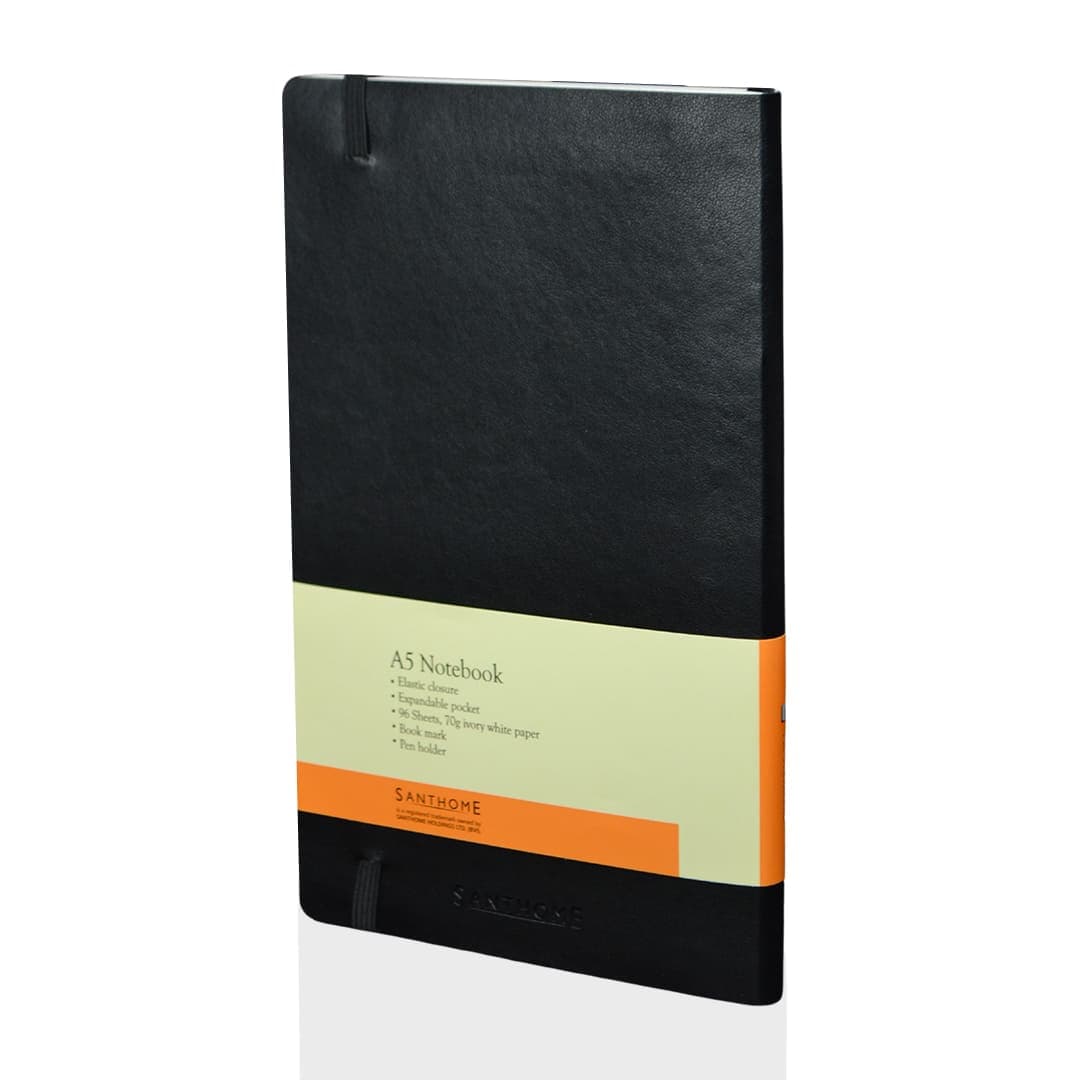 RULBUK - SANTHOME Softcover Ruled A5 Notebook Black detail 3