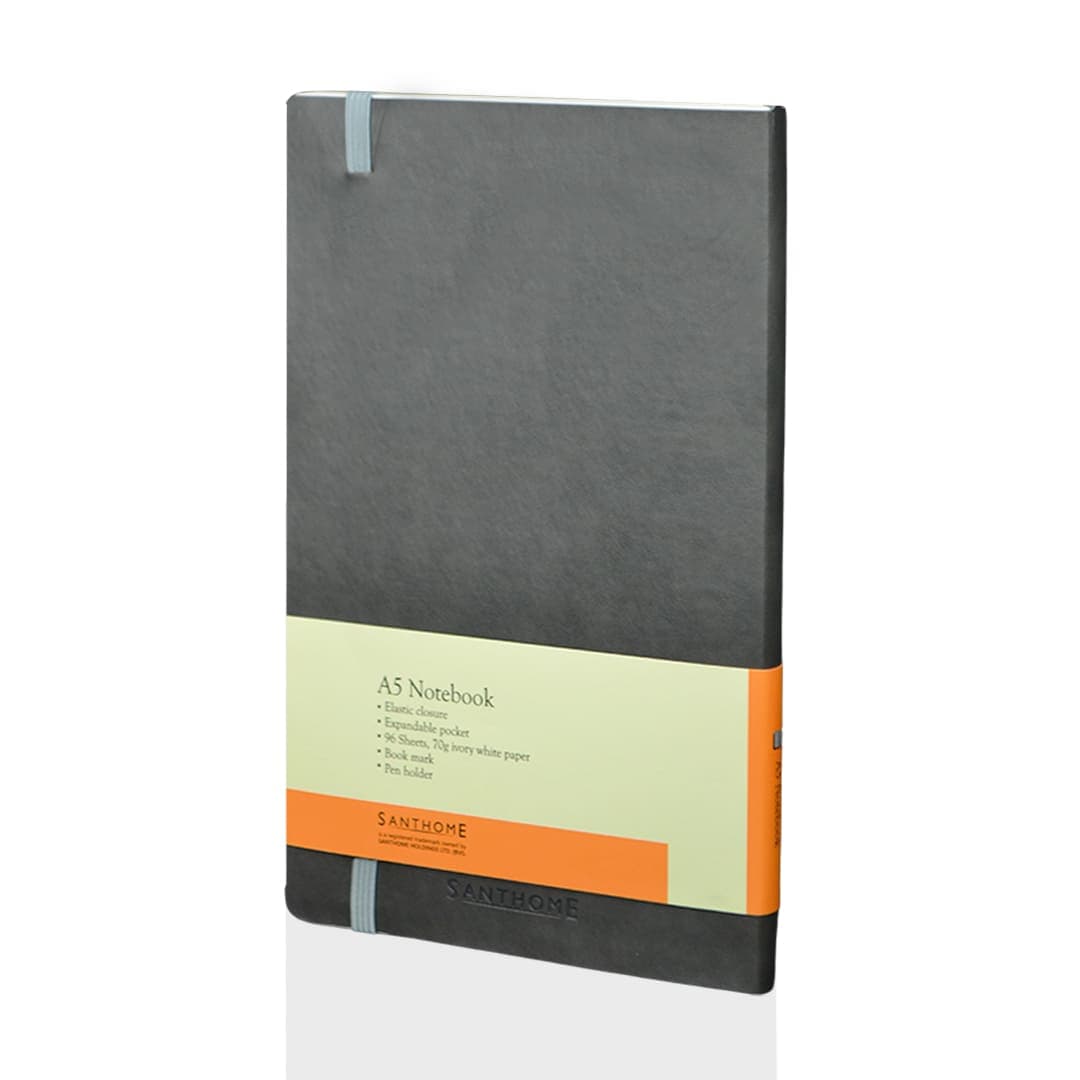 RULBUK - SANTHOME Softcover Ruled A5 Notebook Grey detail 3