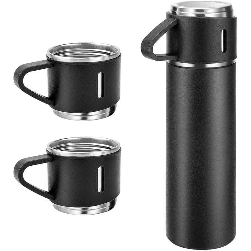 SAFFLE - Giftology Family Set of Vacuum Flask & Two Cups - Black detail 4