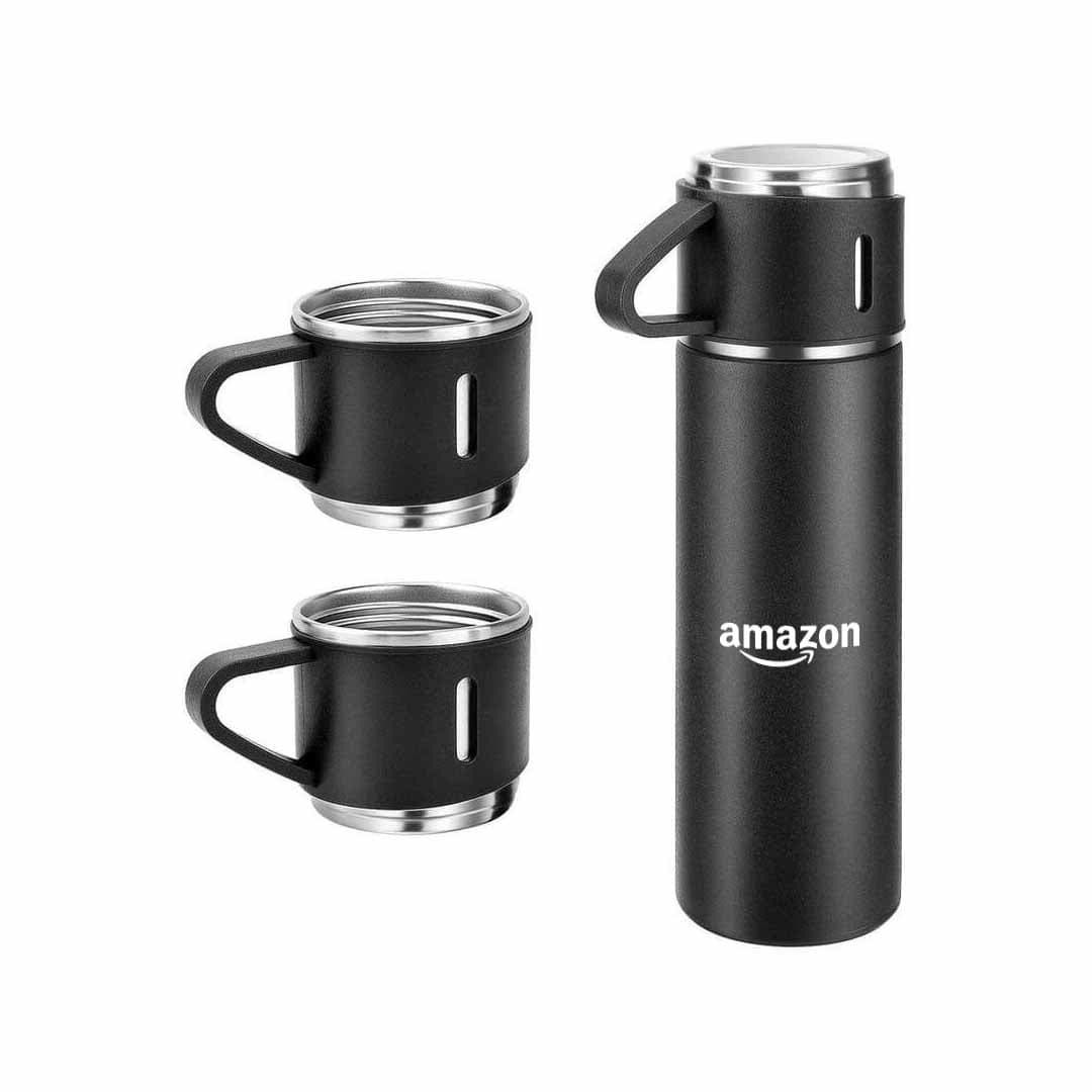 SAFFLE - Giftology Family Set of Vacuum Flask & Two Cups - Black detail 5