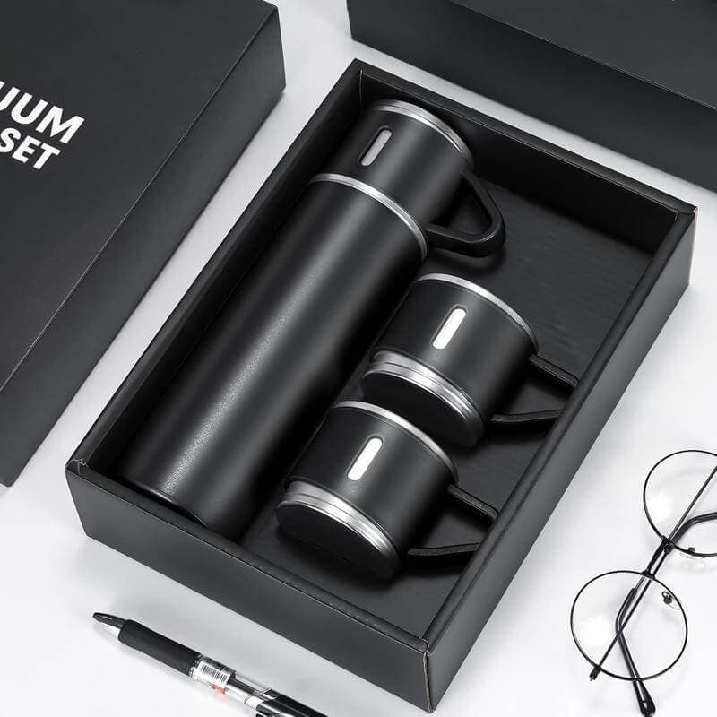 SAFFLE - Giftology Family Set of Vacuum Flask & Two Cups - Black detail 6