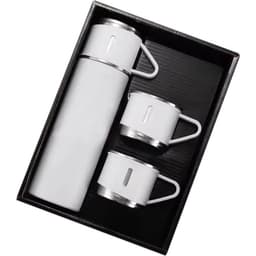 SAFFLE - Giftology Family Set of Vacuum Flask & Two Cups White