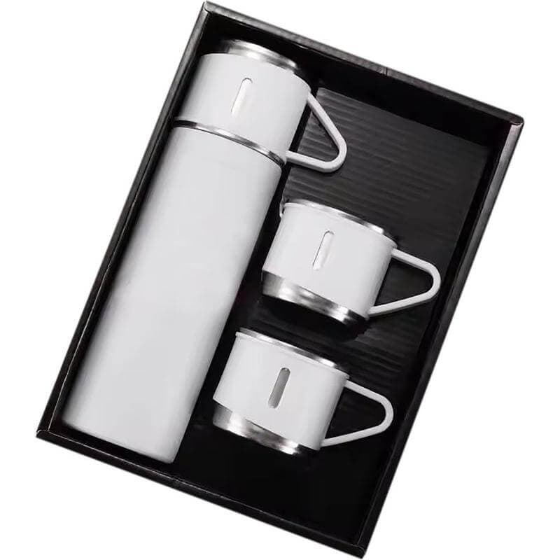 SAFFLE - Giftology Family Set of Vacuum Flask & Two Cups - White corporate gift