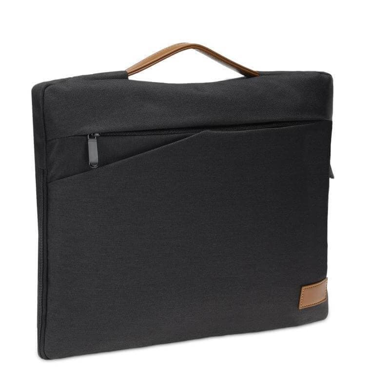 SALCEA - Santhome® 15" Laptop Sleeve - Black/Tan detail 2