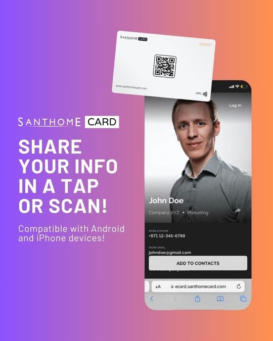 Santhome Card - Digital Business NFC Card - Black detail 6