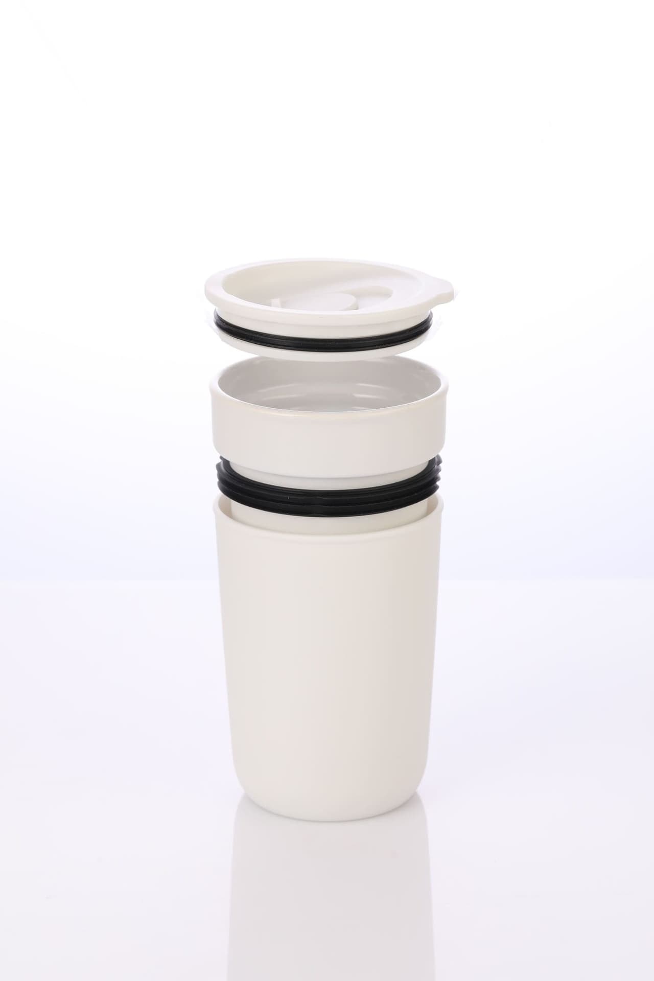 SAVONA - Hans Larsen Premium Ceramic Tumbler With Recycled Protective Sleeve - White detail 2