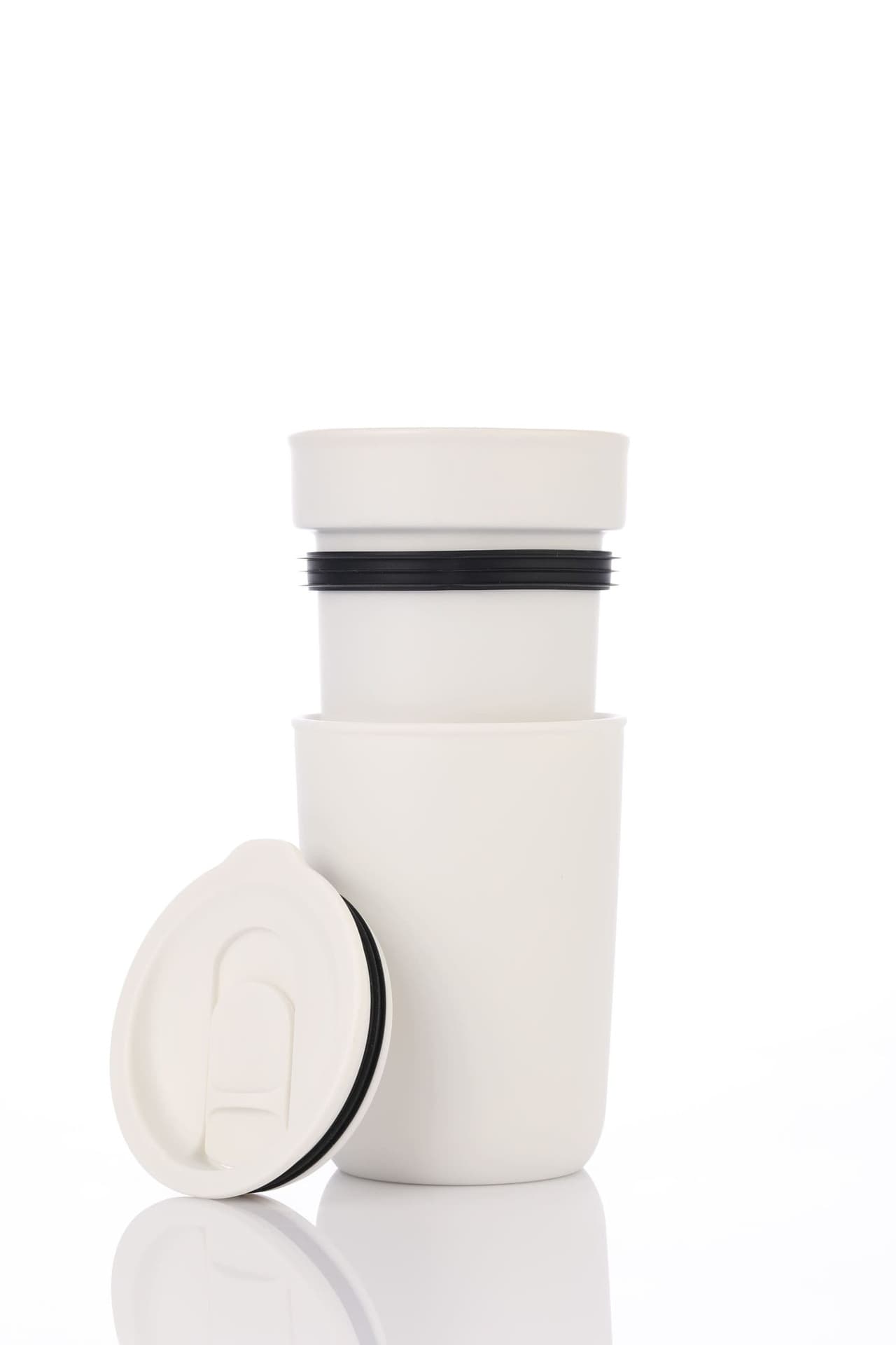 SAVONA - Hans Larsen Premium Ceramic Tumbler With Recycled Protective Sleeve - White detail 3