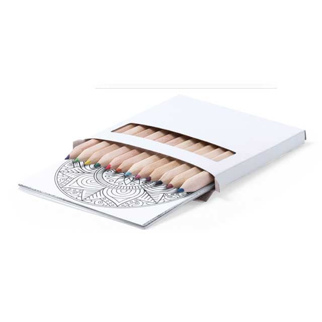 Set Of 12 Pencils And 12 Coloring Sheets With Mandala Designs detail 2