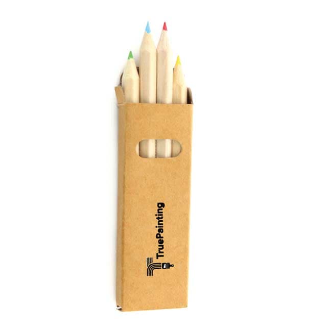 Set of 4 Wooden Pencils With Hexagonal Body detail 2