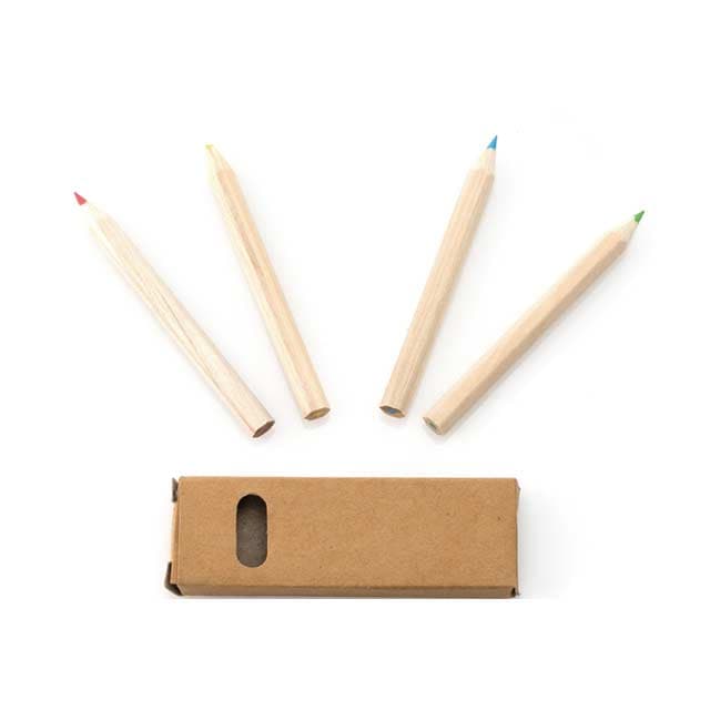 Set of 4 Wooden Pencils With Hexagonal Body detail 3