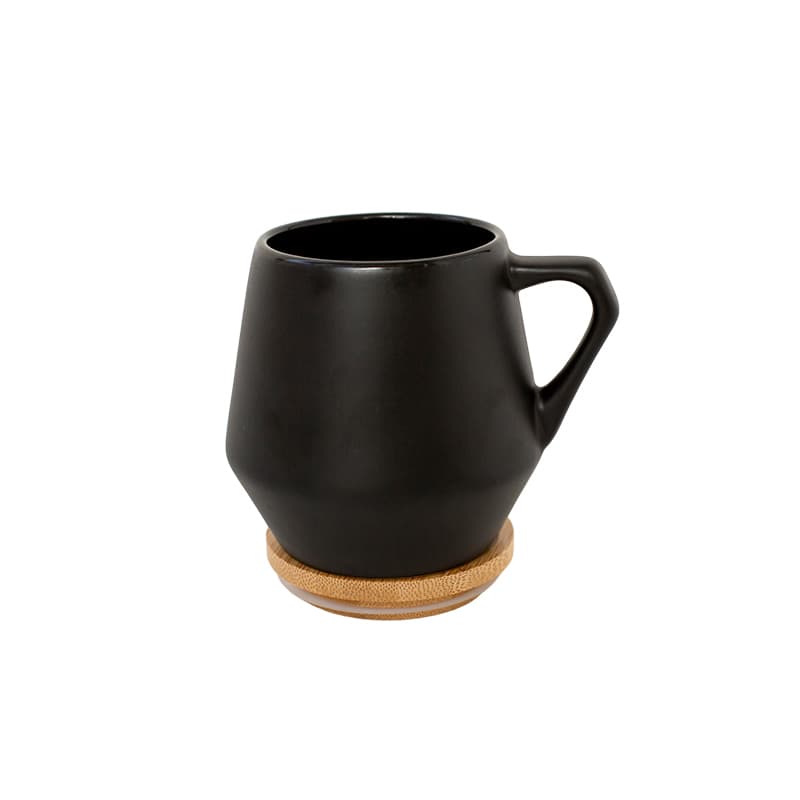 SEVILLA - eco-neutral Ceramic Mug with Bamboo Lid - Black detail 2