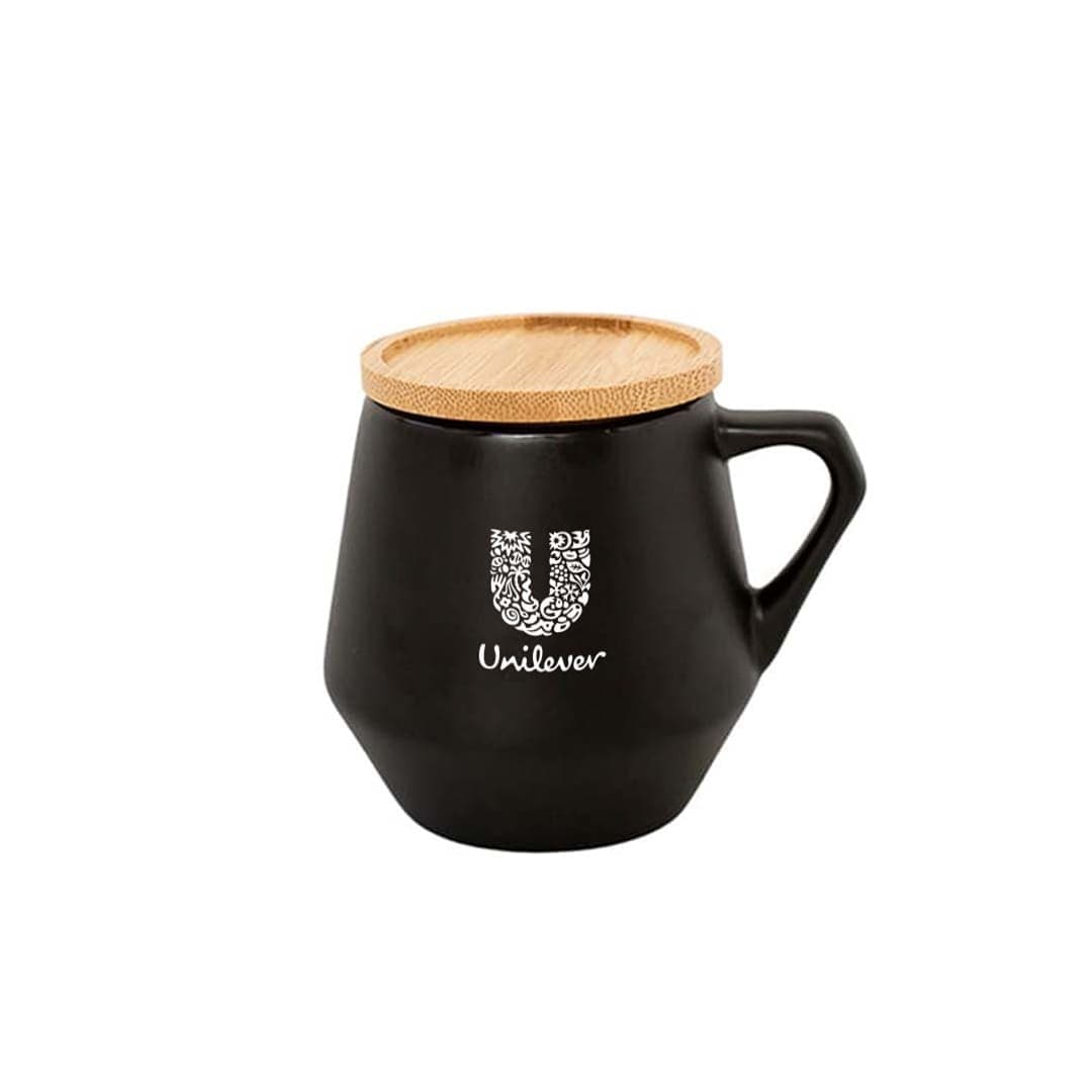 SEVILLA - eco-neutral Ceramic Mug with Bamboo Lid - Black detail 5