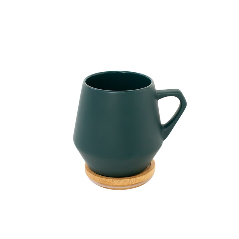 SEVILLA - eco-neutral Ceramic Mug with Bamboo Lid - Dark Green detail 2