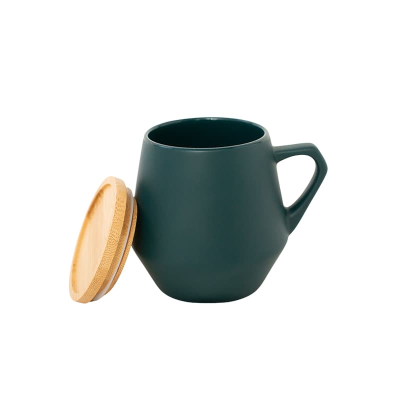 SEVILLA - eco-neutral Ceramic Mug with Bamboo Lid - Dark Green detail 3