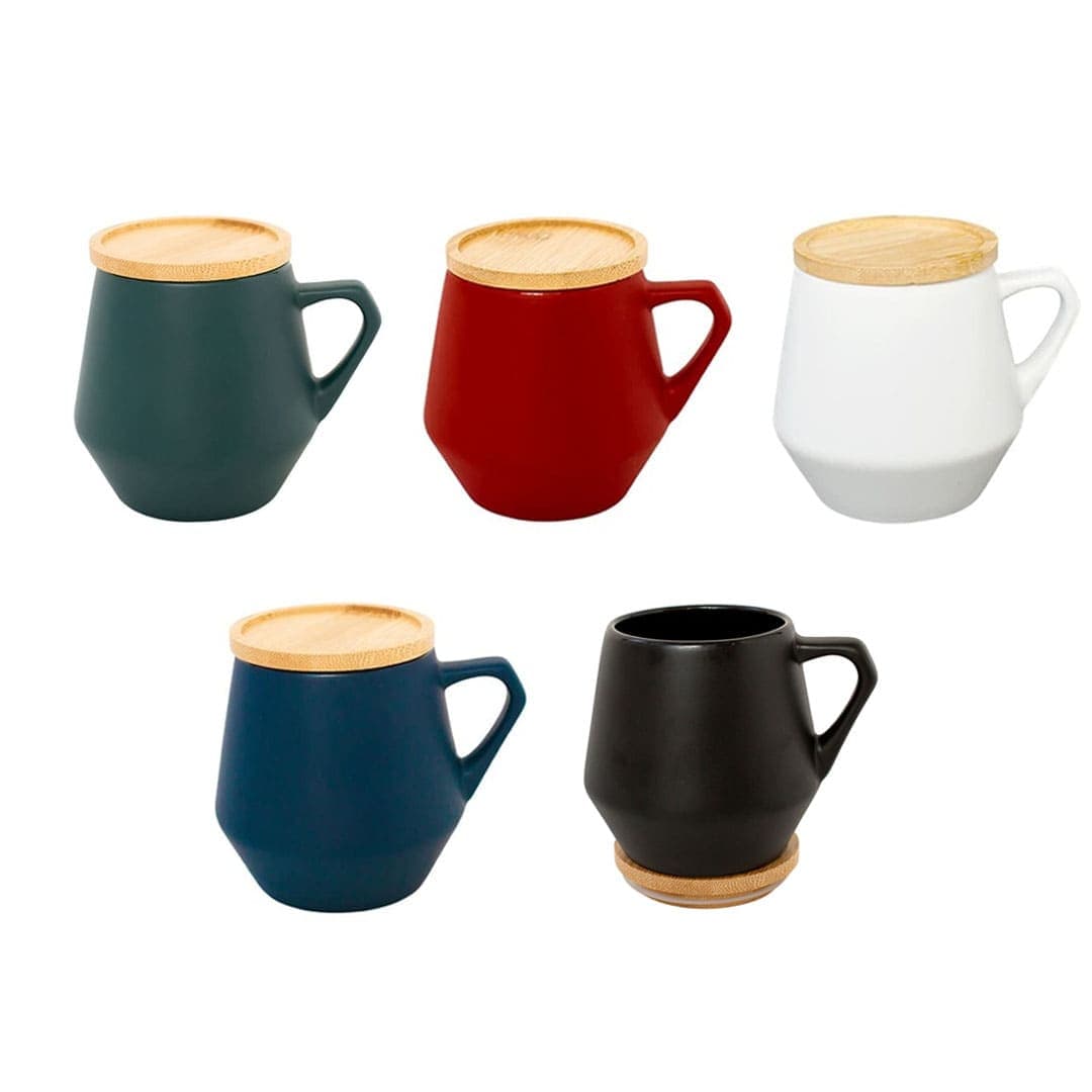 SEVILLA - eco-neutral Ceramic Mug with Bamboo Lid - Dark Green detail 7