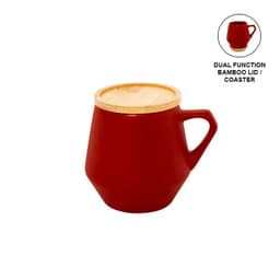 SEVILLA - eco-neutral Ceramic Mug with Bamboo Lid Red