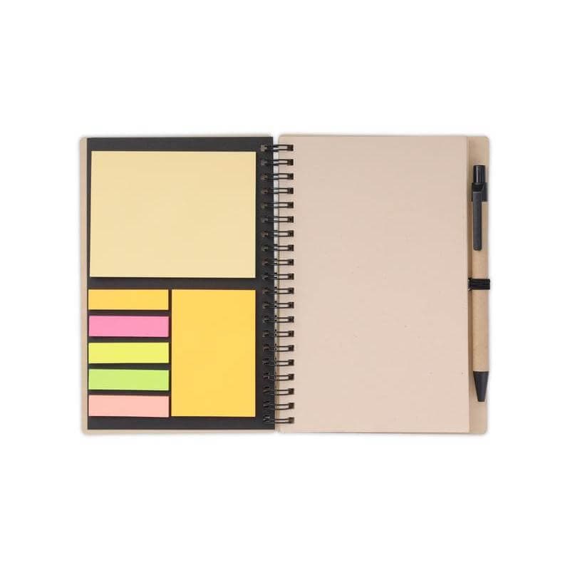 SION- eco-neutral B6 Notepad & Pen Set with Sticky Note - Black detail 2