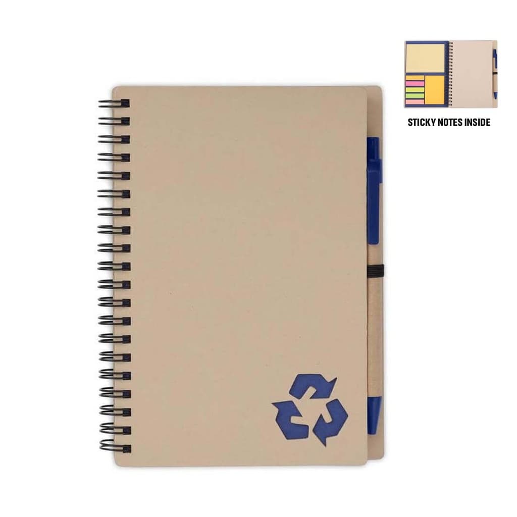 SION- eco-neutral B6 Notepad & Pen Set with Sticky Note - Navy Blue corporate gift