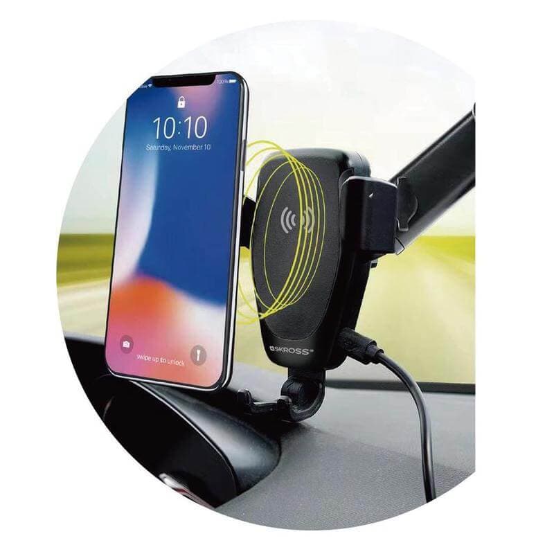SKROSS Car Phone Holder & Wireless Charger - Black detail 3