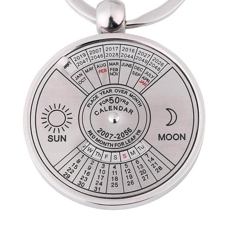 SLIGO - 50 Year Perpetual Calendar Keychain - Silver detail 3