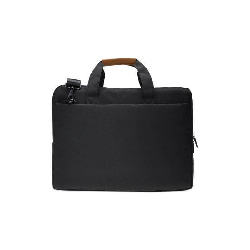 SLOTEN - Santhome® 15" Laptop Bag - Black/Tan detail 3