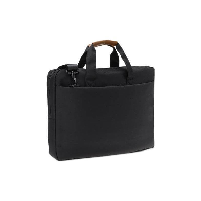 SLOTEN - Santhome® 15" Laptop Bag - Black/Tan detail 4