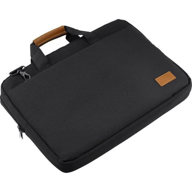 SLOTEN - Santhome® 15" Laptop Bag - Black/Tan detail 7