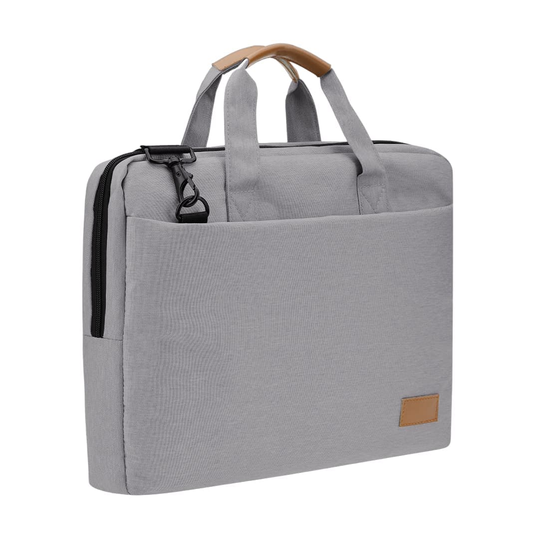 SLOTEN - Santhome® 15" Laptop Bag - Grey/Tan detail 2