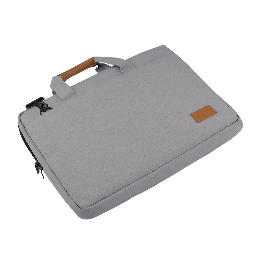 SLOTEN - Santhome® 15" Laptop Bag - Grey/Tan detail 4