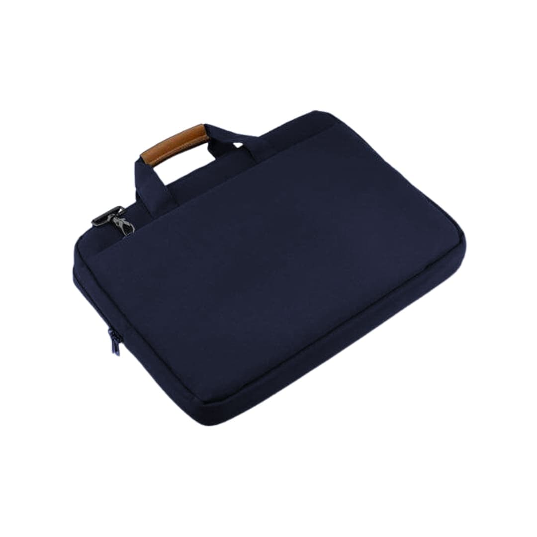 SLOTEN - Santhome® 15" Laptop Bag - Navy Blue/Tan detail 6