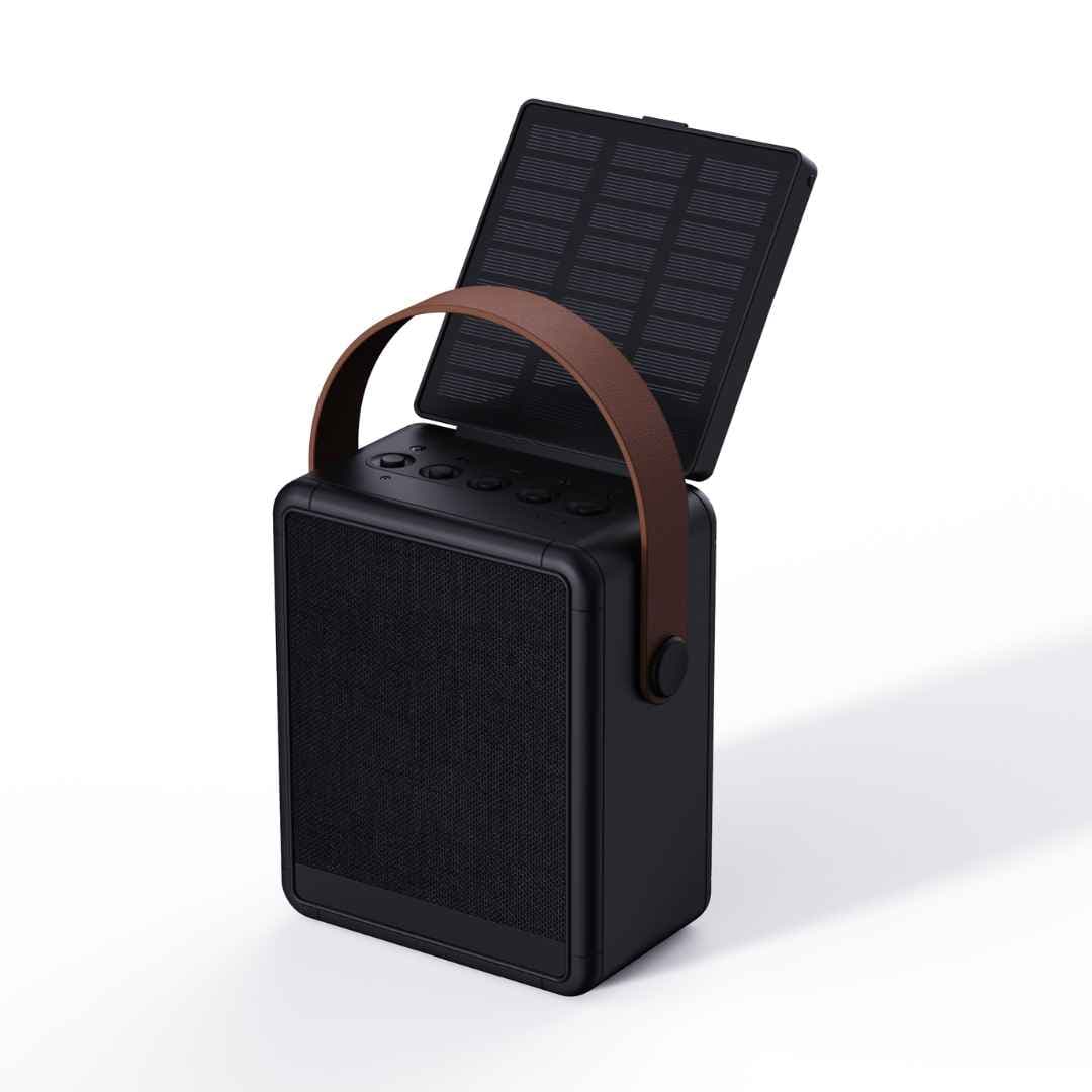 SOLA - @memorii RCS Recycled Solar Speaker & Lamp - Black detail 7